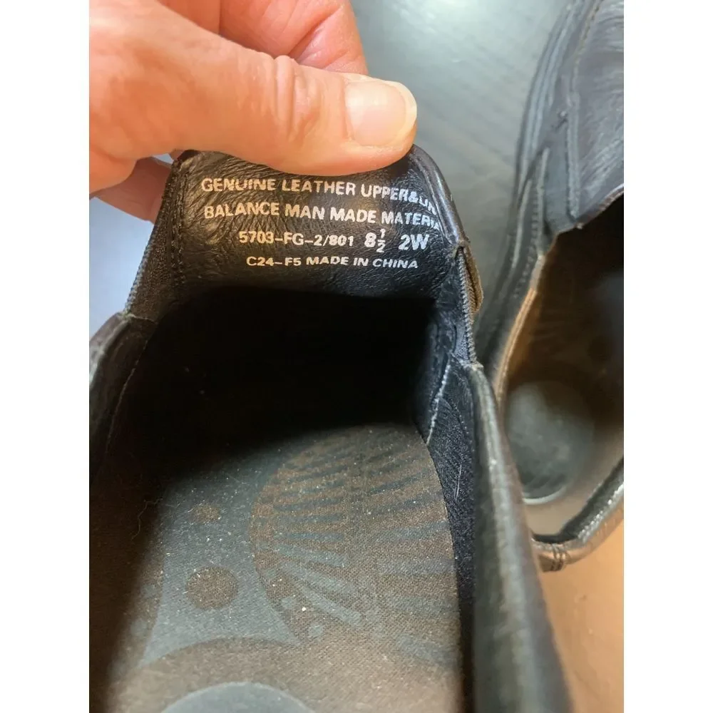Streetcars‎ Slip On Loafer Black Leather Comfort Shoes Mens Sz 8.5 2W Basic Dad
